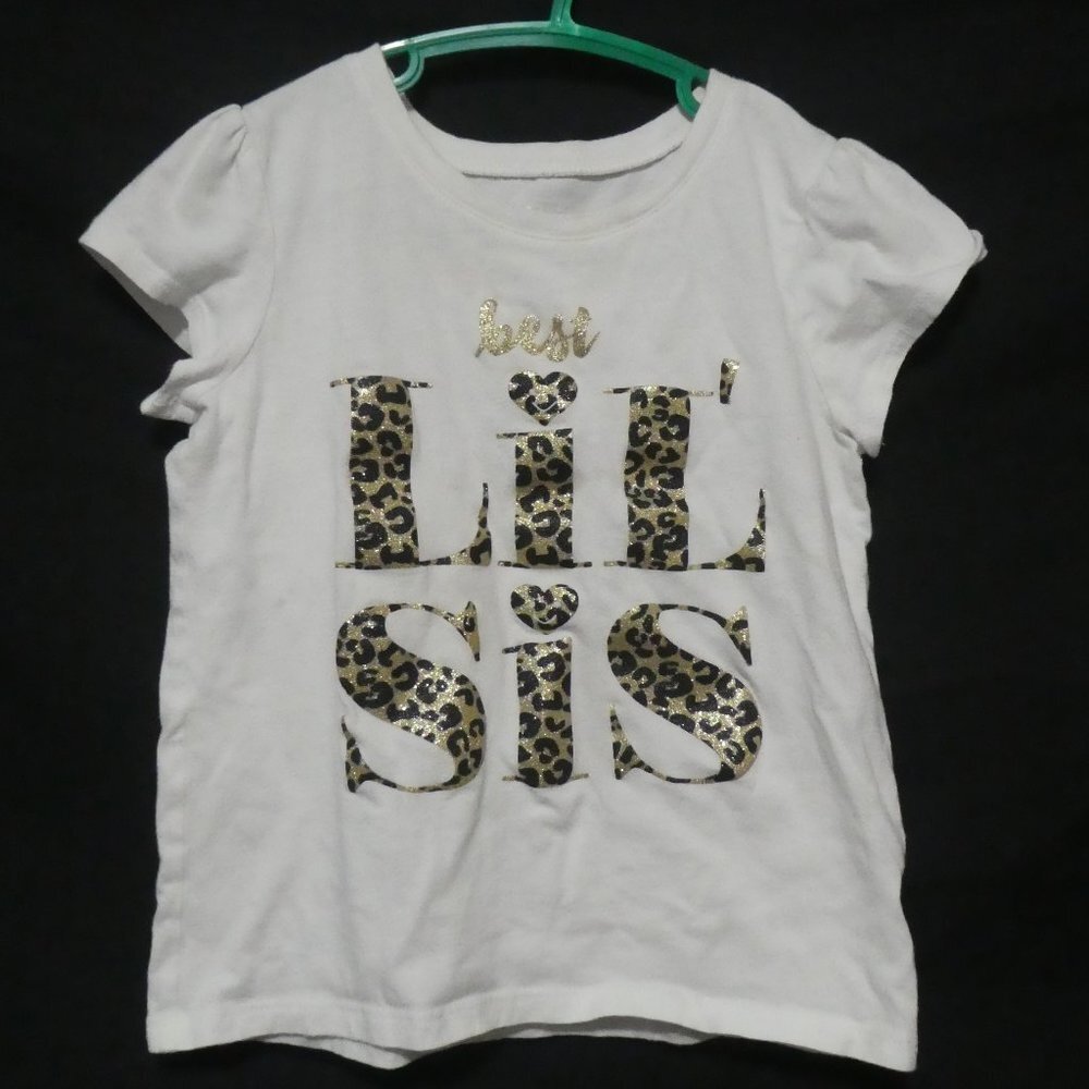 CHILDREN'S PLACE | 5T | White Graphic T-Shirt / Tee | Best Lil' Sis